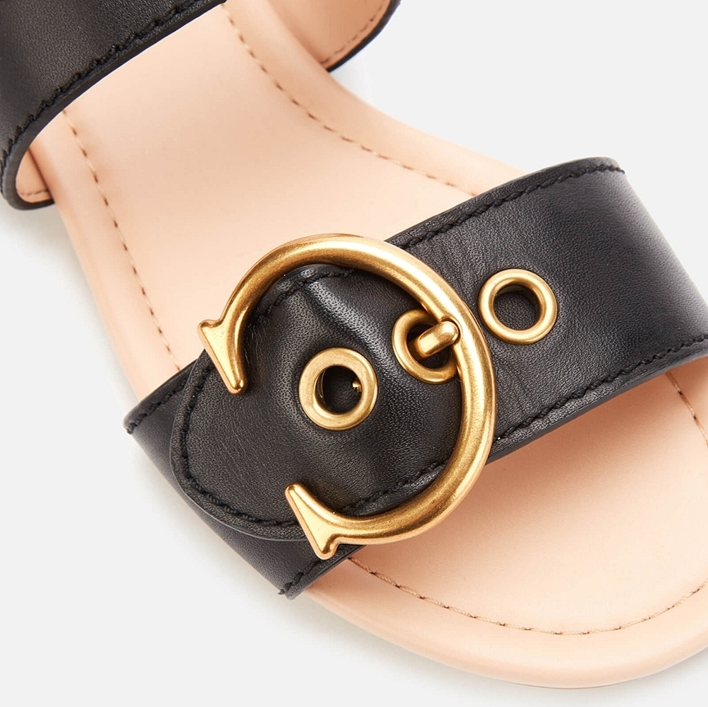 *NIB* COACH Jen C Leather Black Strap Sandals sz 8